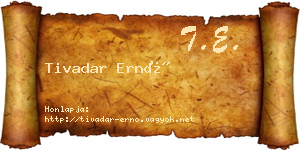 Tivadar Ernő névjegykártya