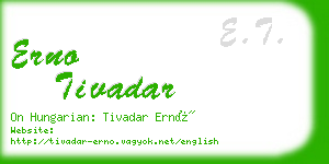 erno tivadar business card